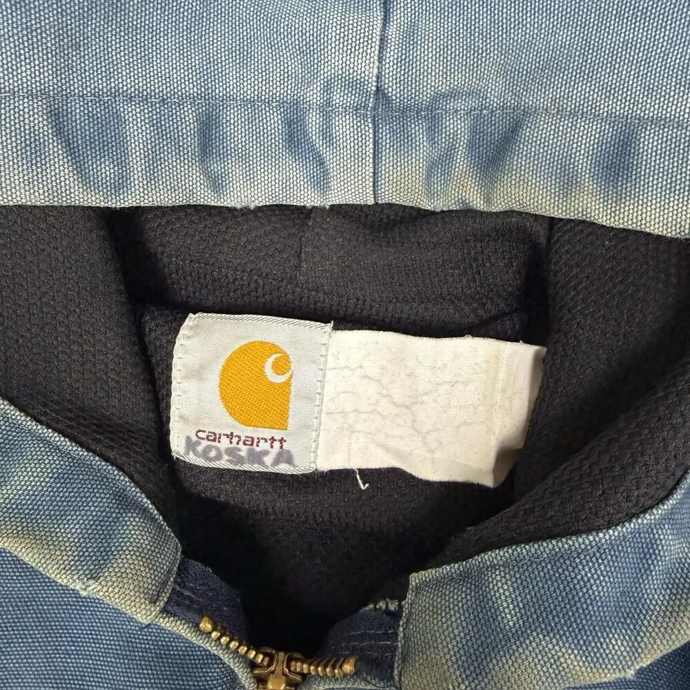 Carhartt blue hooded work wear jacket